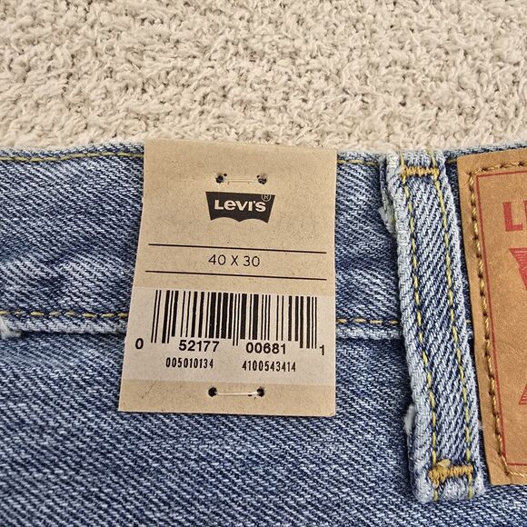 Levis 501 Original Fit Mens 40x30 Blue Jeans Stonewash Straight Leg Button Fly - Picture 8 of 15